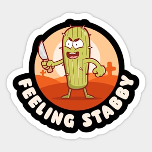 Feeling stabby cactus (on dark colors) Sticker